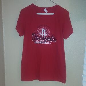Red Houston Rockets Basketball T-Shirt